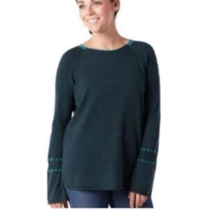 Smartwool Bell Sleeve Crew Neck Sweater Charcoal Heather. Size Small.